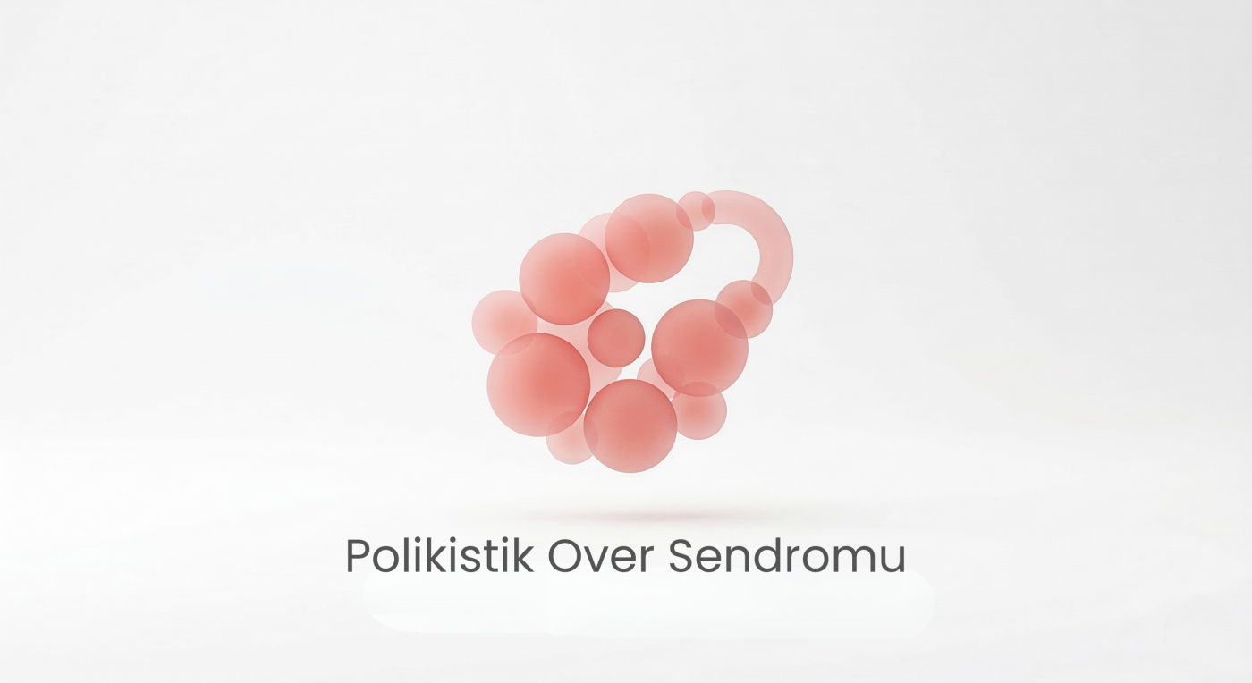 Polikistik Over Sendromu (PCOS) kadın üreme sistemi ve yumurtalık bölgesi medikal görseli